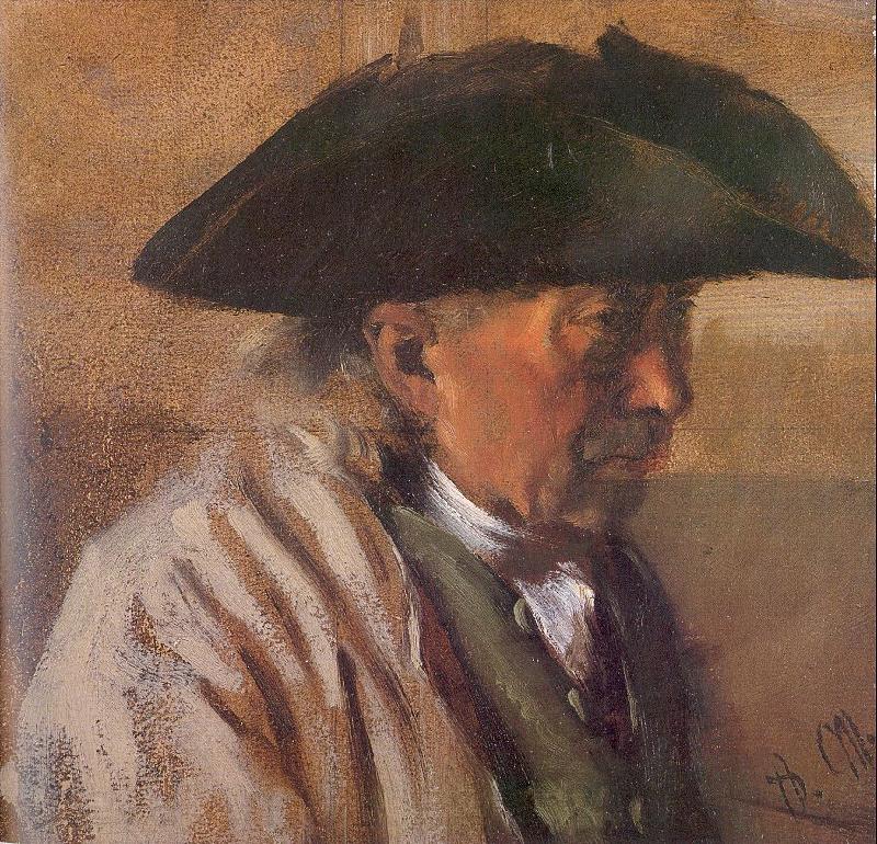 Adolph von Menzel Peasant with a Three-Cornered Hat Germany oil painting art